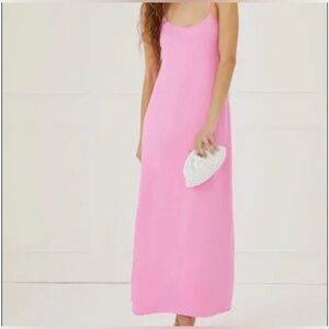 Something Navy Silky Midi Slip Dress